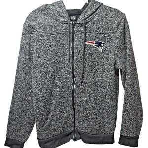 NFL Team Apparel Patriots Gray Black Heathered Soft Full Zip Jacket Men's Size S
